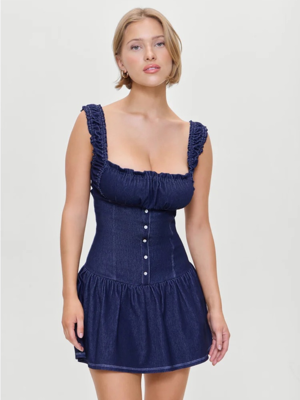 Frankies Bikinis Christa Denim Mini Dress